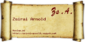 Zsirai Arnold névjegykártya